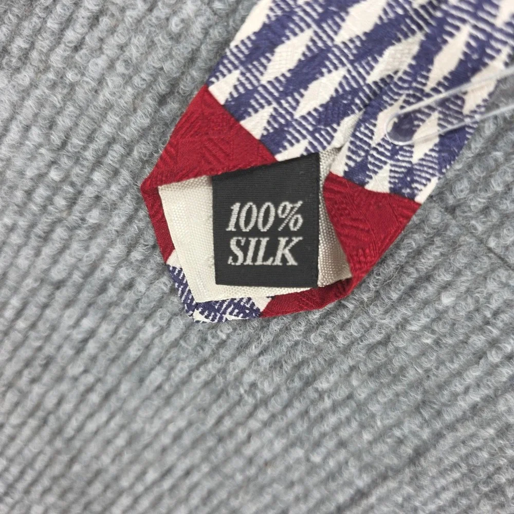 Oscar de la Renta & Hart Schaffner Marx Silk Tie Lot Red Blue Gold Abstract 2pc